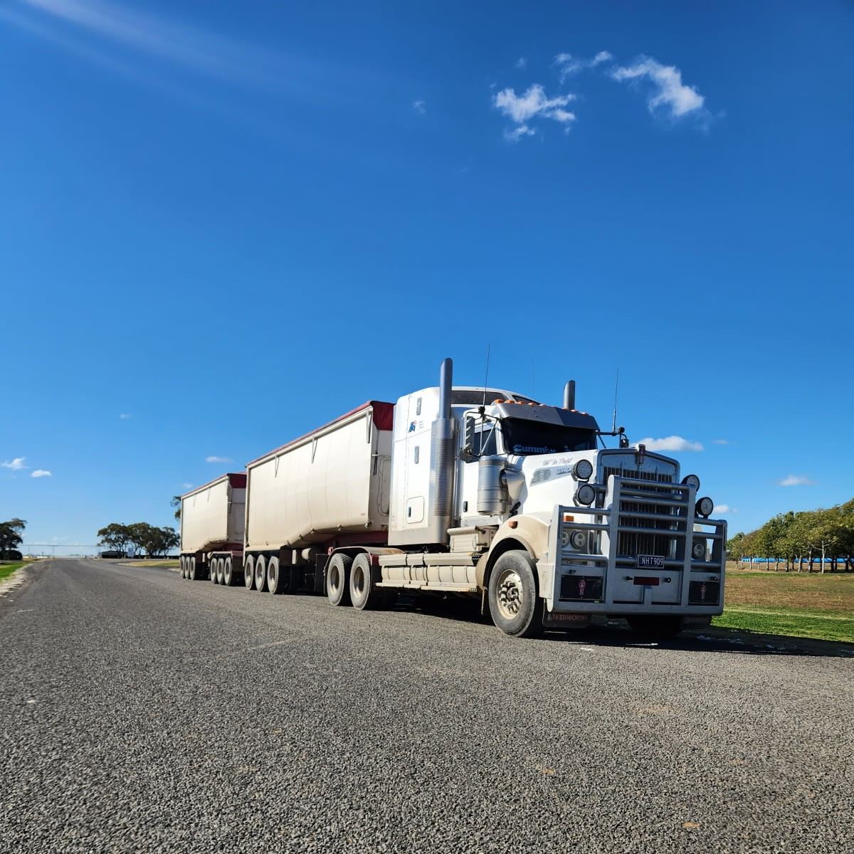Truck under blue sky